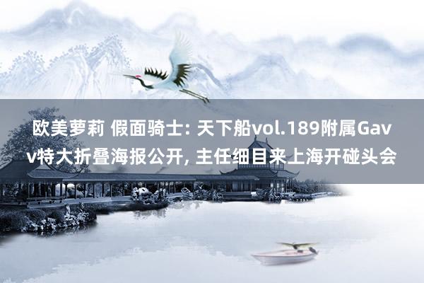 欧美萝莉 假面骑士: 天下船vol.189附属Gavv特大折叠海报公开， 主任细目来上海开碰头会
